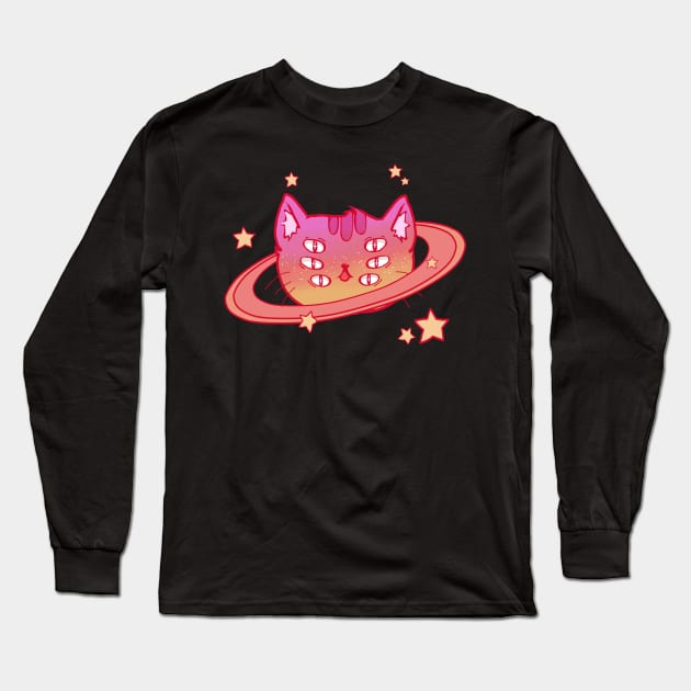 Space cat - Among the stars Long Sleeve T-Shirt by Evedashy